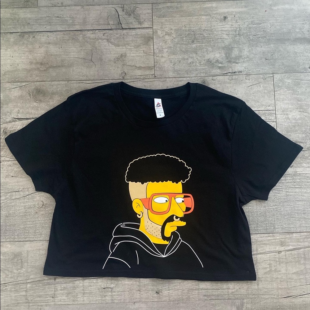 Women Bad Bunny Simpsons Boxy Crop Top